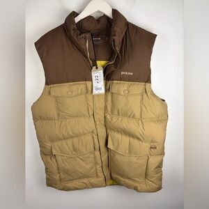 prAna by Columbia Timber Trail Down Puffer Vest Shire Colorblock NWT Size XL